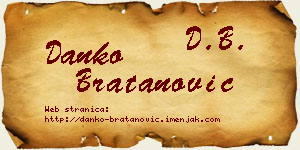 Danko Bratanović vizit kartica